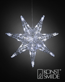 Led-akryylitähti 45cm, valkoinen