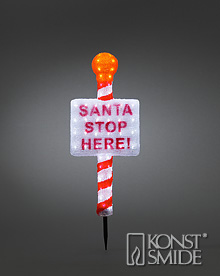 Kyltti "Santa stop here" 105cm