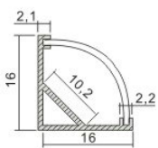 Alumiiniprofiili LED-nauhalle 2m kulma - Image 2
