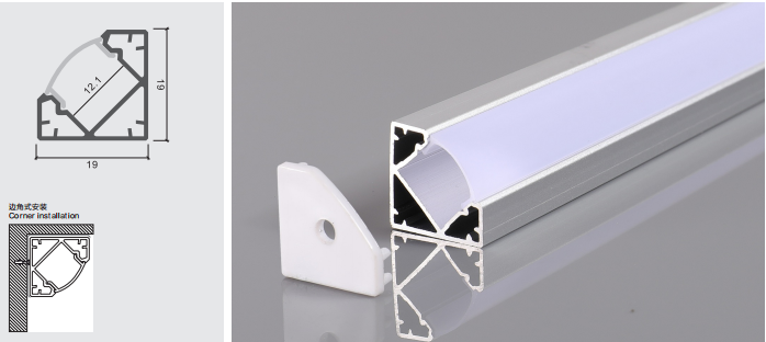 Alumiiniprofiili LED-nauhalle 2m kulma - Image 2