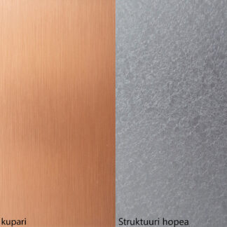Alumocci sisustuslevy struktuuri hopea / tumma kupari 500x3050mm