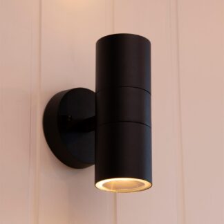 Asker seinävalaisin musta IP44