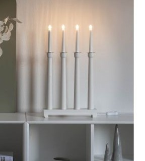 Konstsmide valkoinen 4-osainen kynttelikkö 3975-210