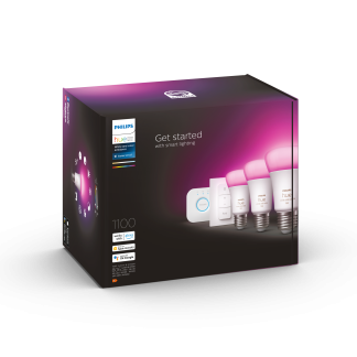 Philips Hue aloituspakkaus 3kpl E27 9W, Bridge + seinäkytkin