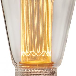 Koristeellinen LED-lamppu kirkkaalla lasilla.