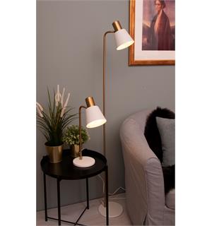 Lattiavalaisin Moa valkoinen/harjattu messinki