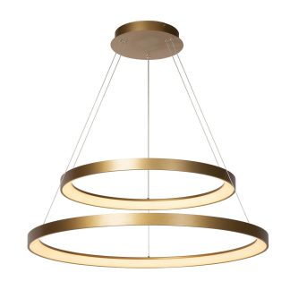 Riippuvalaisin Lucide VIDAL Ø78cm, himmennettävä, 1x92W/2700K, mattakulta/messinki