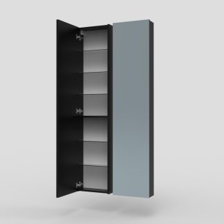 ARTE korkea tarvikekaappi peiliovella musta