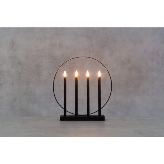 Kynttelikkö 4-haarainen metallnen musta