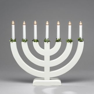 Konstsmide puinen kynttelikkö valkoinen