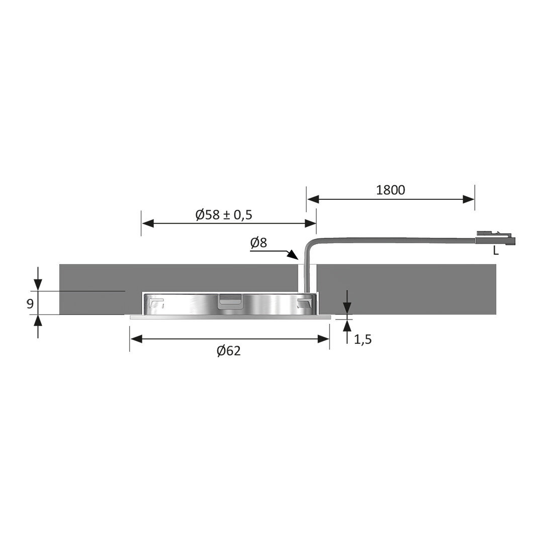 LitePanel 58 kohdevalaisin Uppoasennettava LED-valaisin 12 V - Image 2