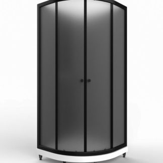 Suihkukaappi mattamusta metallirunko karkaistu huurrelasi  90 x 90 cm