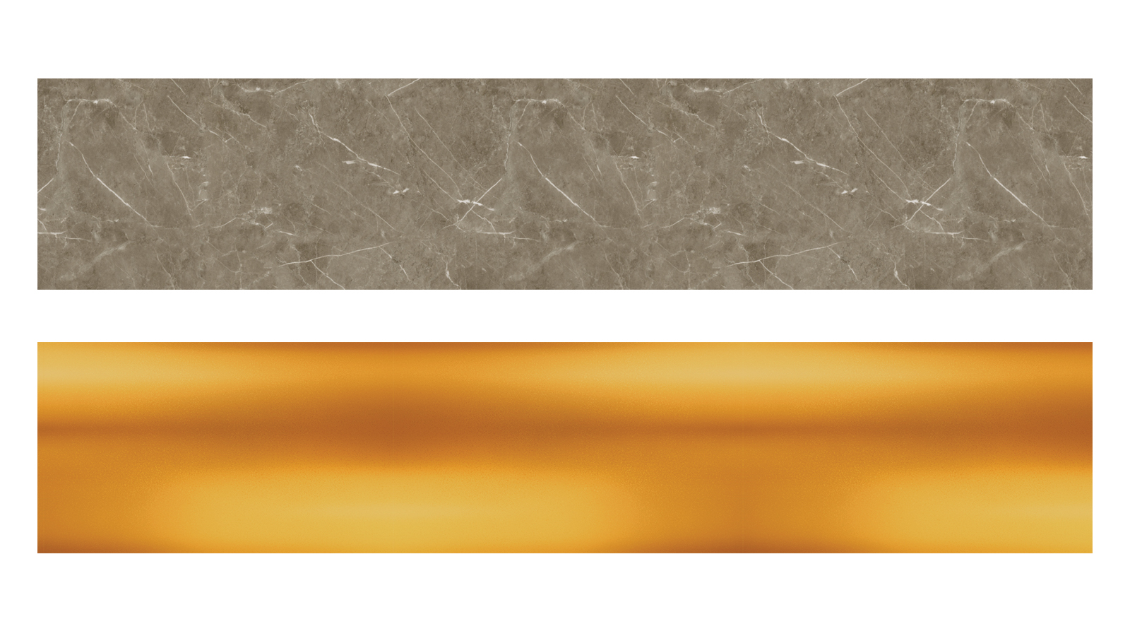 Kaksipuoleinen alumiinikomposiittilevy ruskea marmori | kiiltävä/peilaava kulta 610 x 3010 x 3 mm