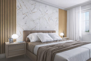 kaksipuoleinen alumiinikomposiittilevy valkoinen/kulta marmori | betoni 1500x610x3mm - Image 2