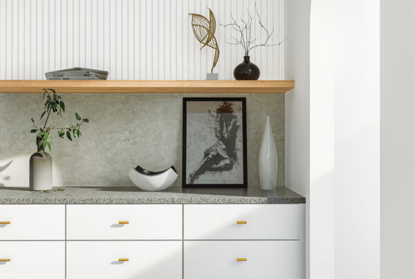 kaksipuoleinen alumiinikomposiittilevy valkoinen/kulta marmori | betoni 1500x610x3mm - Image 3