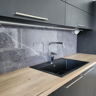 Alumocci sisustuslevy Kiiltävä harmaa marmori 3 mm  1500x3050mm