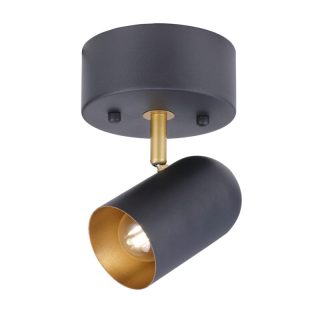 Beaker kattospotti musta/kulta koukkukiinnityksellä