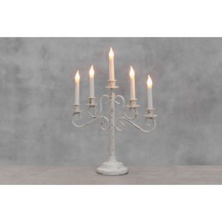 Antiikkivalkoinen Kynttelikkö 5 lamppuinen