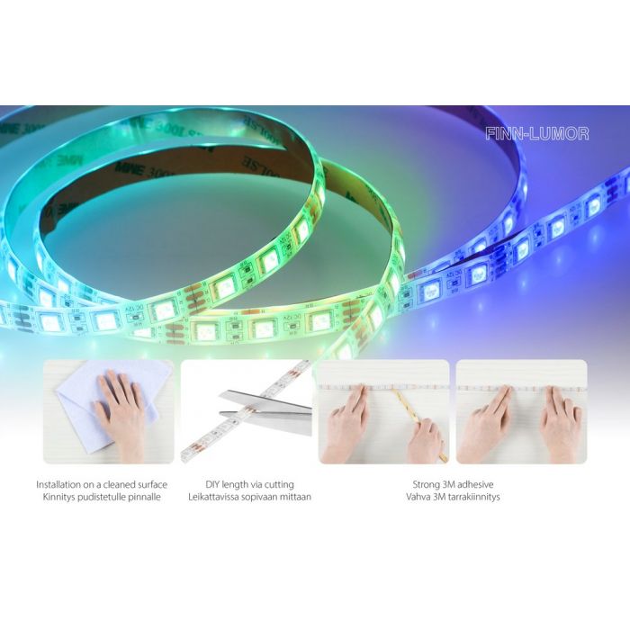 LED-nauha 5 m RGB ääniohjattava - Image 3