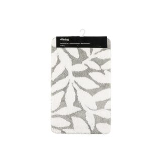 Kylpyhuoneenmatto  Leaf 50x80 cm harmaa/valkoinen