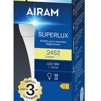 Airam opaali vakiokupu superteho E27 2700K 2452lm