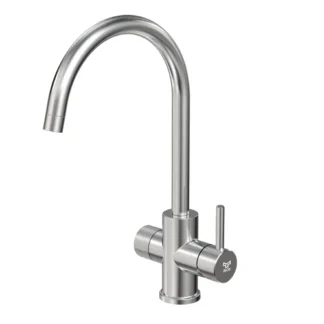 INOX  by Tammiholma Q1 keittiöhana C-putkella ja APK-liitännällä harjattu kromi