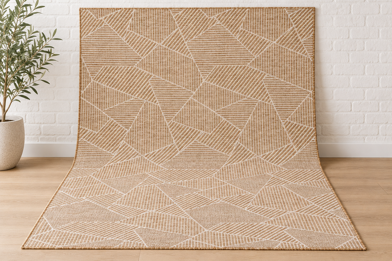 Ventura sileäksikudottu käytävämatto beige 90 cm